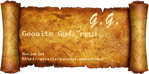 Geosits Gyöngyi névjegykártya