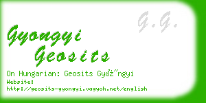 gyongyi geosits business card